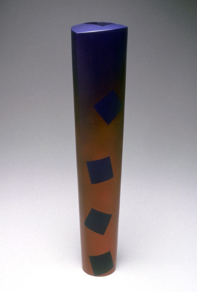 Vase- Red with Blue Square